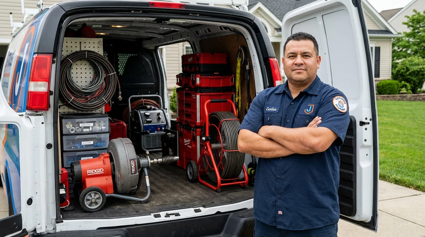 Professional drain cleaning equipment and Johns Plumbing LLC plumber in Fort Rucker