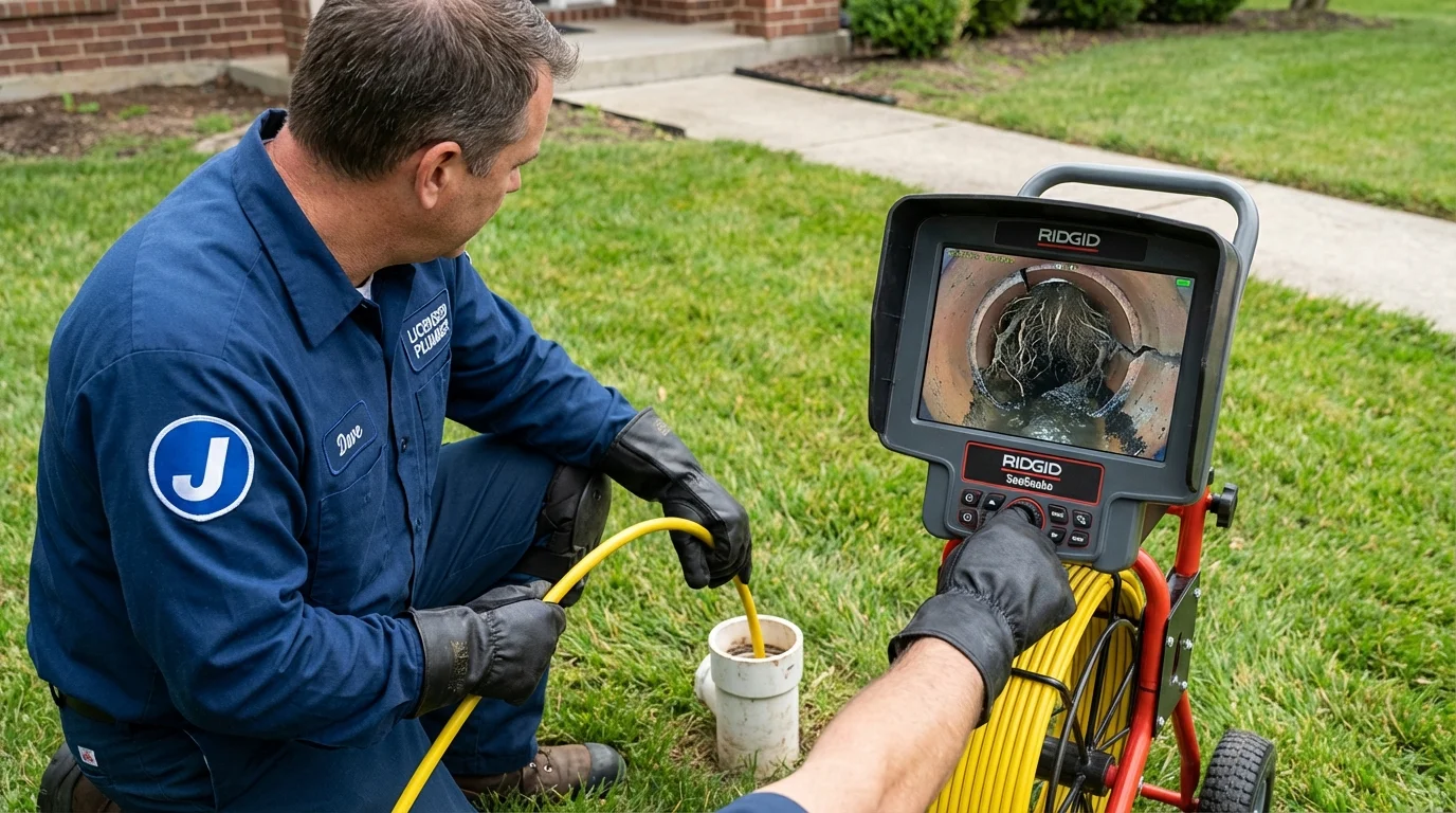 Sewer camera inspection being performed by Johns Plumbing LLC in Fort Rucker