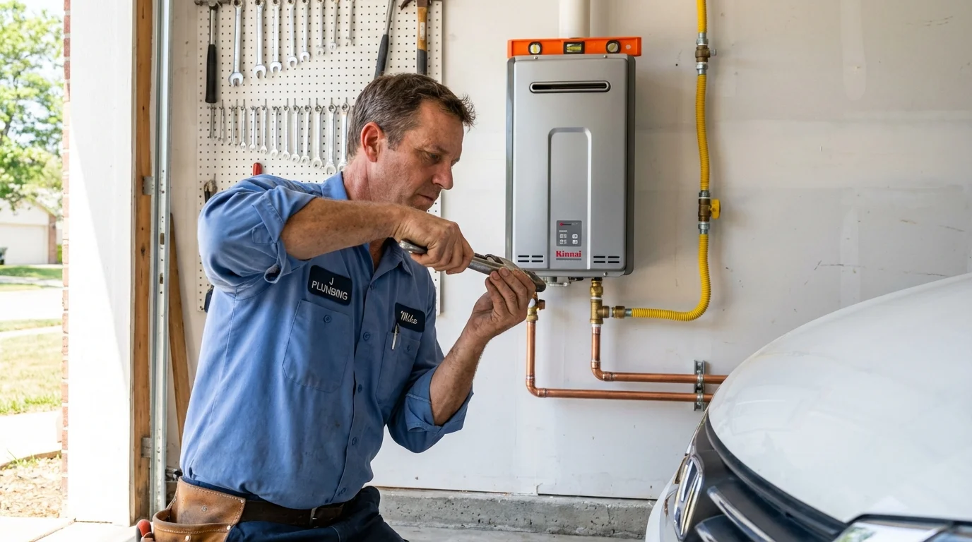 Tankless water heater installation by a Johns Plumbing LLC plumber in Fort Rucker